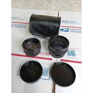 Kalimar Aux Wide Angle 2M & Telephoto Lens 2M Set Made In Japan Vintage